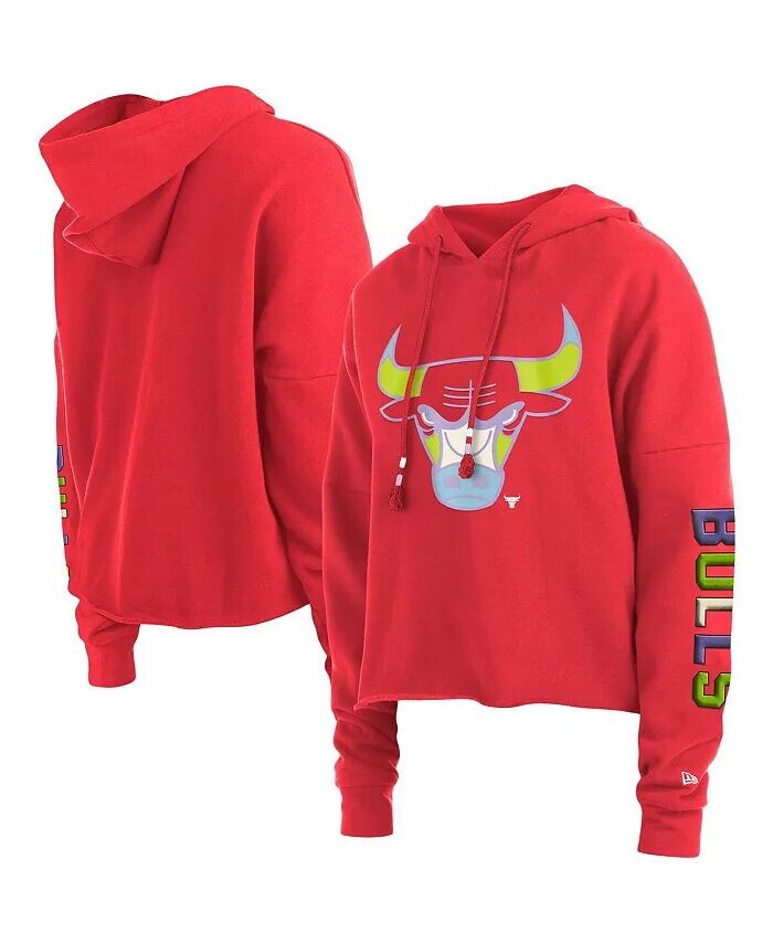 

Женский укороченный пуловер с капюшоном Red Chicago Bulls Color Pack New Era