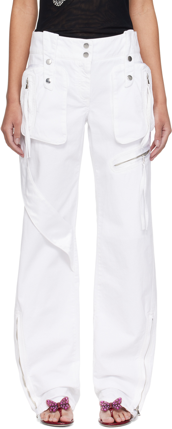 

Эксклюзивные белые джинсовые брюки-карго SSENSE Blumarine