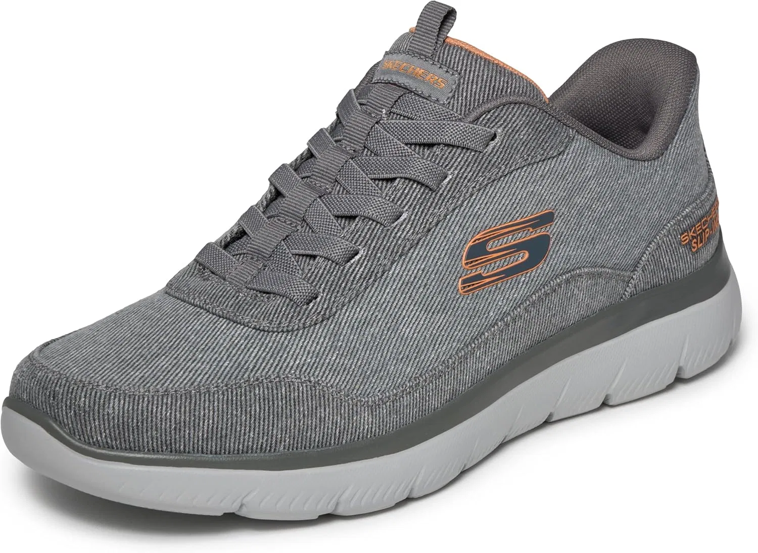 Мужские кроссовки Skechers Summits из парусины с технологией Hands Free, Charcoal Orange