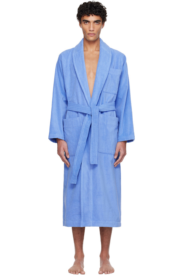 

Tekla Классический синий махровый халат