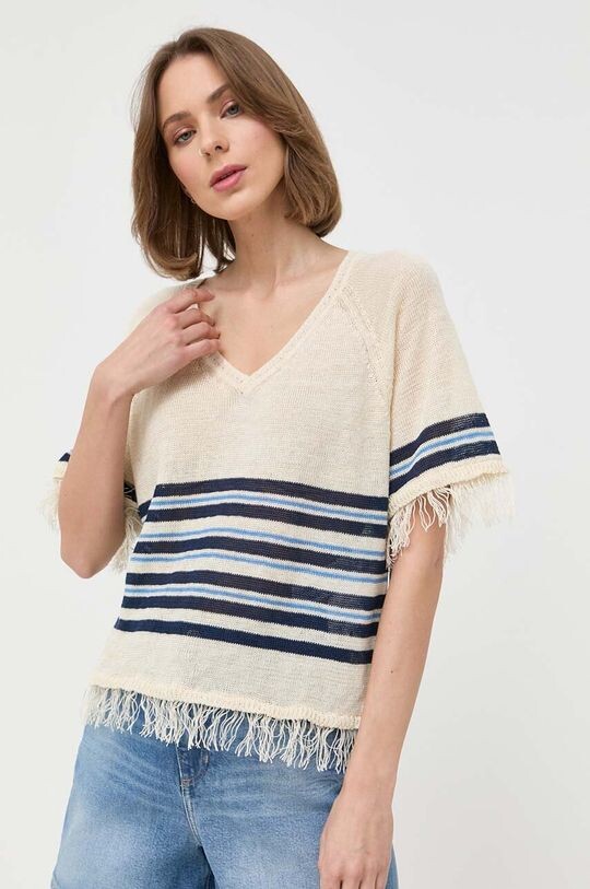 

Льняная футболка Weekend Max Mara, мультиколор