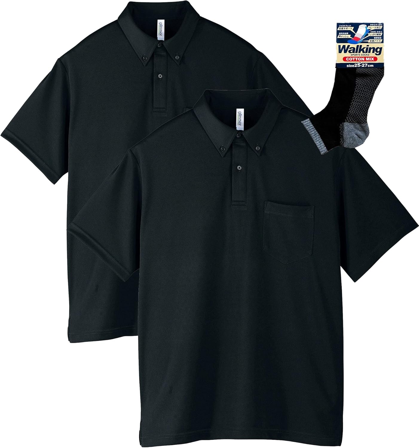 

Футболка-поло Glimmer 00331-ABP с коротким рукавом, плотность ткани 4,4 унции, на пуговицах, с карманом, черный