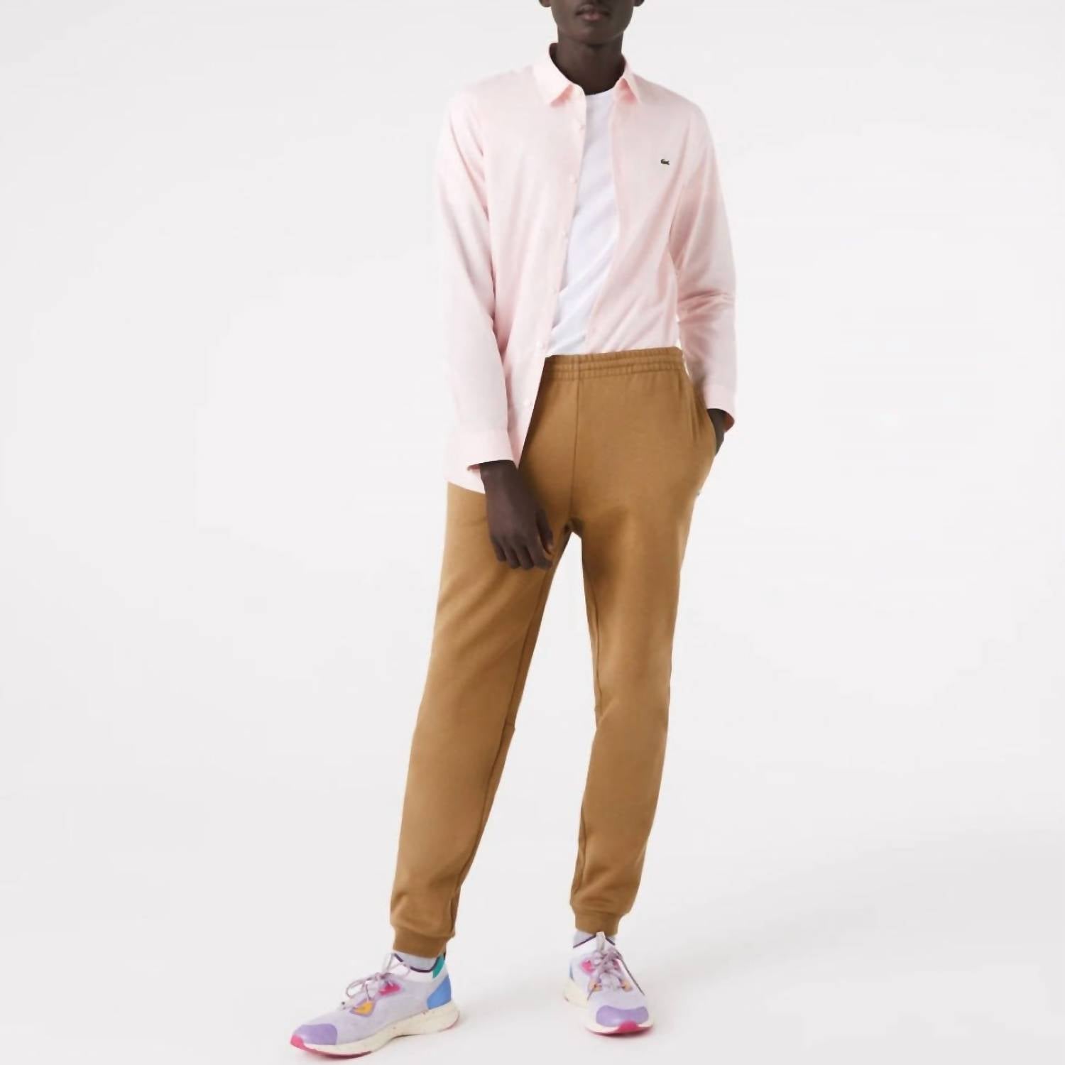 

Зауженные флисовые спортивные брюки Jogger коричневого цвета Lacoste