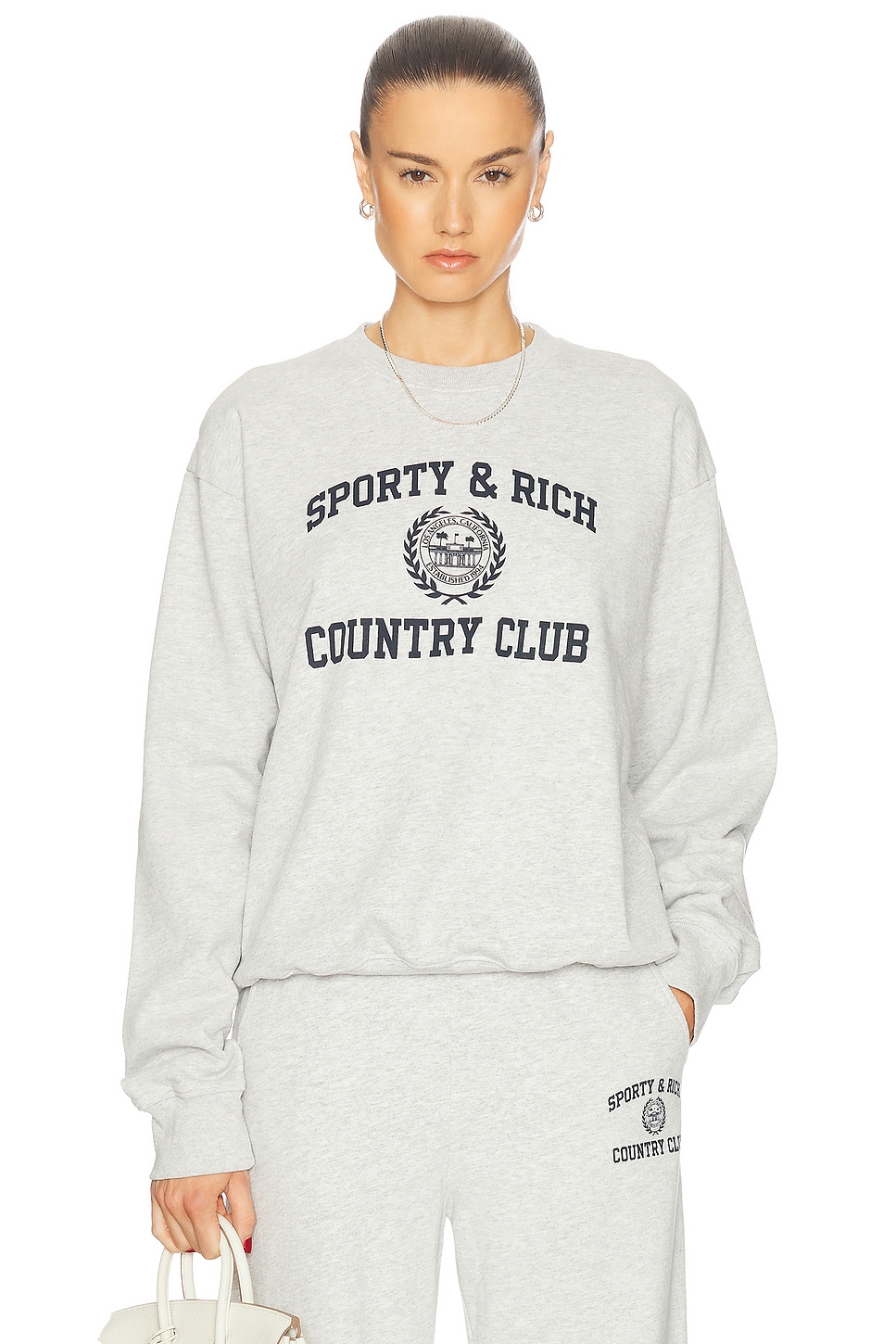 

Свитер с круглым вырезом Varsity Crest Sporty & Rich, цвет Heather Gray & Navy