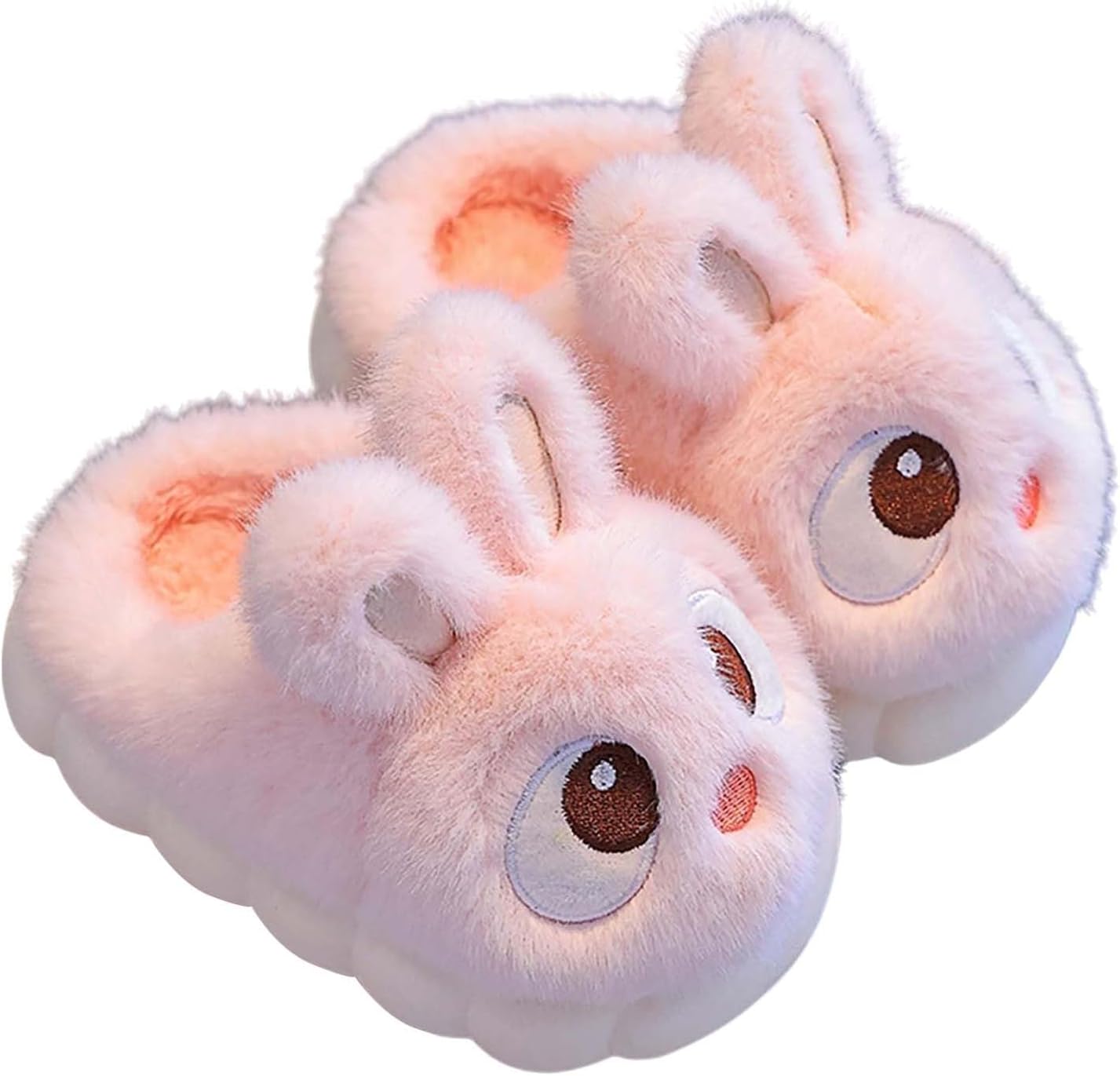 

Мягкие плюшевые тапочки для малышей, обувь для детей с эффектом памяти, противоскользящие зимние ботинки с зайчиком, теплые и удобные хлопковые ботинки для ходьбы Generic, розовый