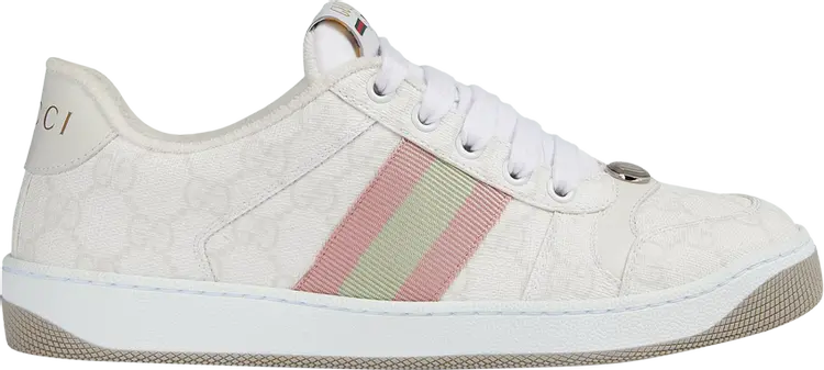 Кроссовки Gucci Wmns Screener Sneaker 'GG Monogram - White Pink', белый