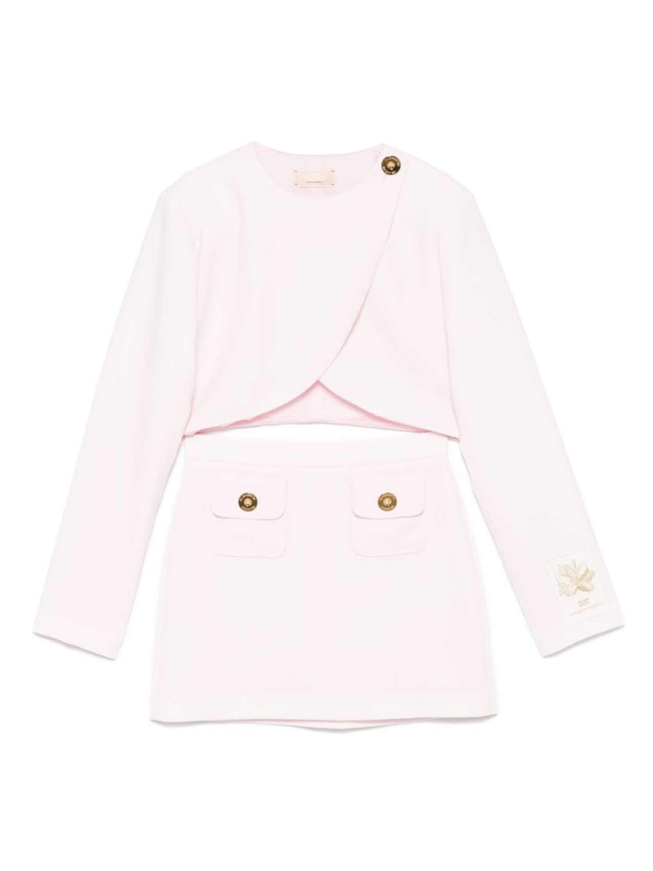 

Elisabetta Franchi La Mia Bambina костюм с юбкой и логотипом, розовый