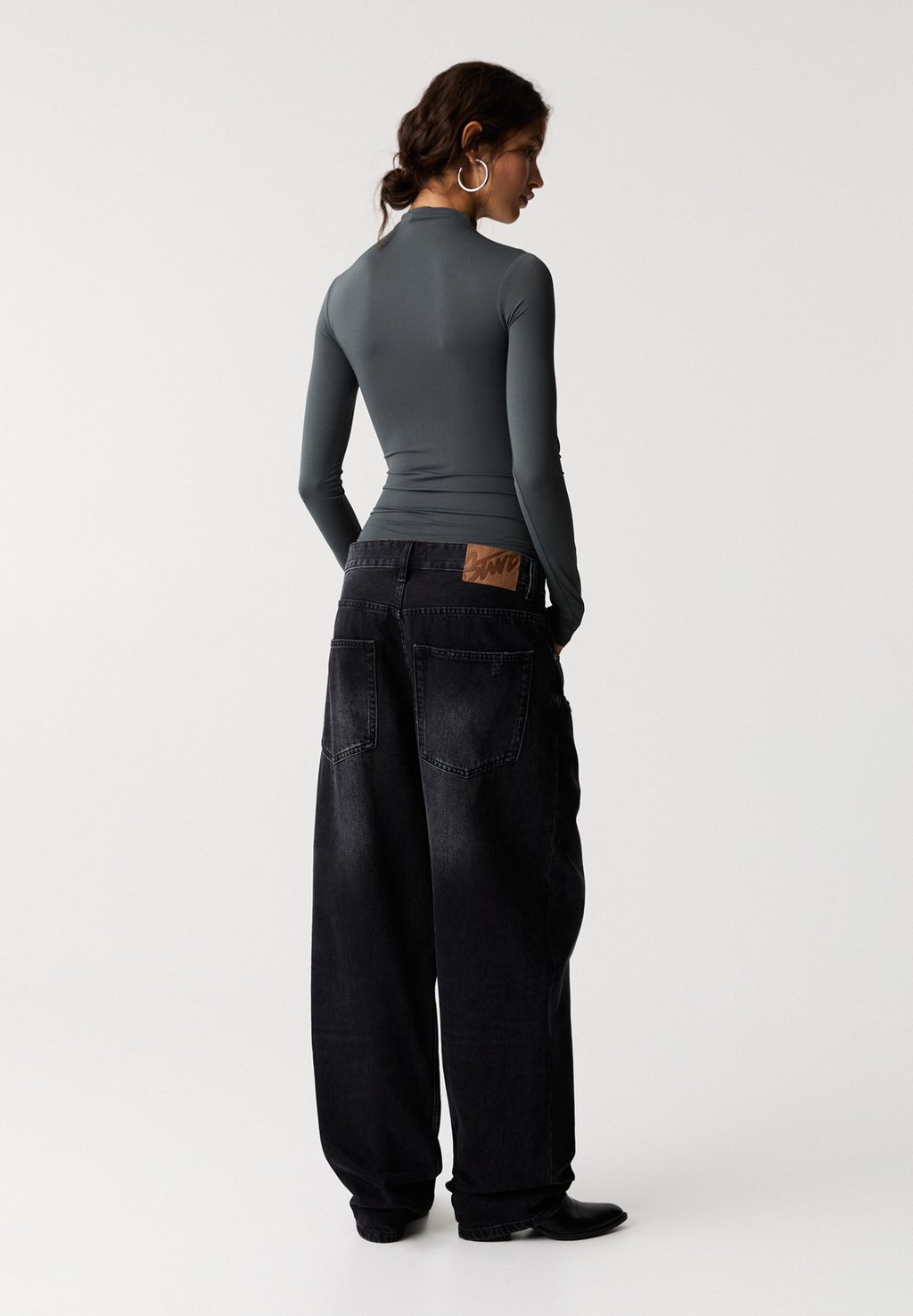 

Топ с длинными рукавами PULL&BEAR, серый