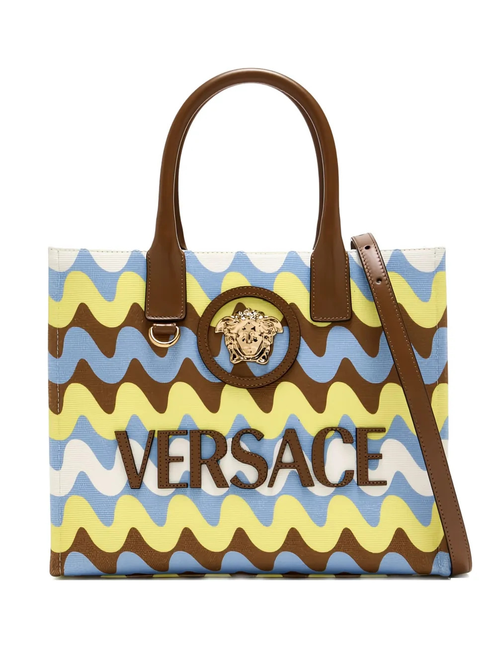 

Сумка-шоппер с волнистым узором VERSACE, коричневый