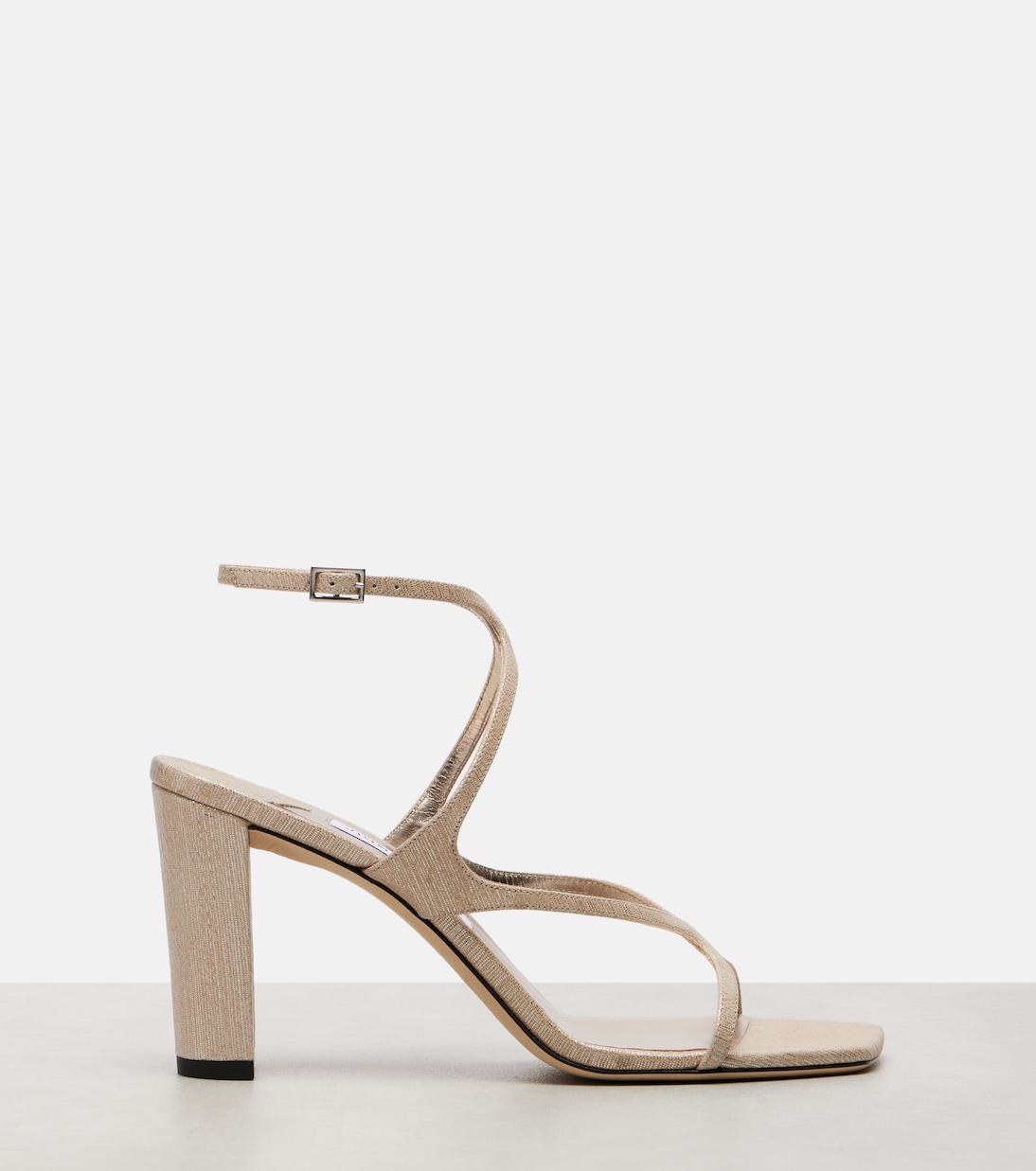 Ази 85 сандалии из металлизированной кожи Jimmy Choo, Soft Gold — фото 4