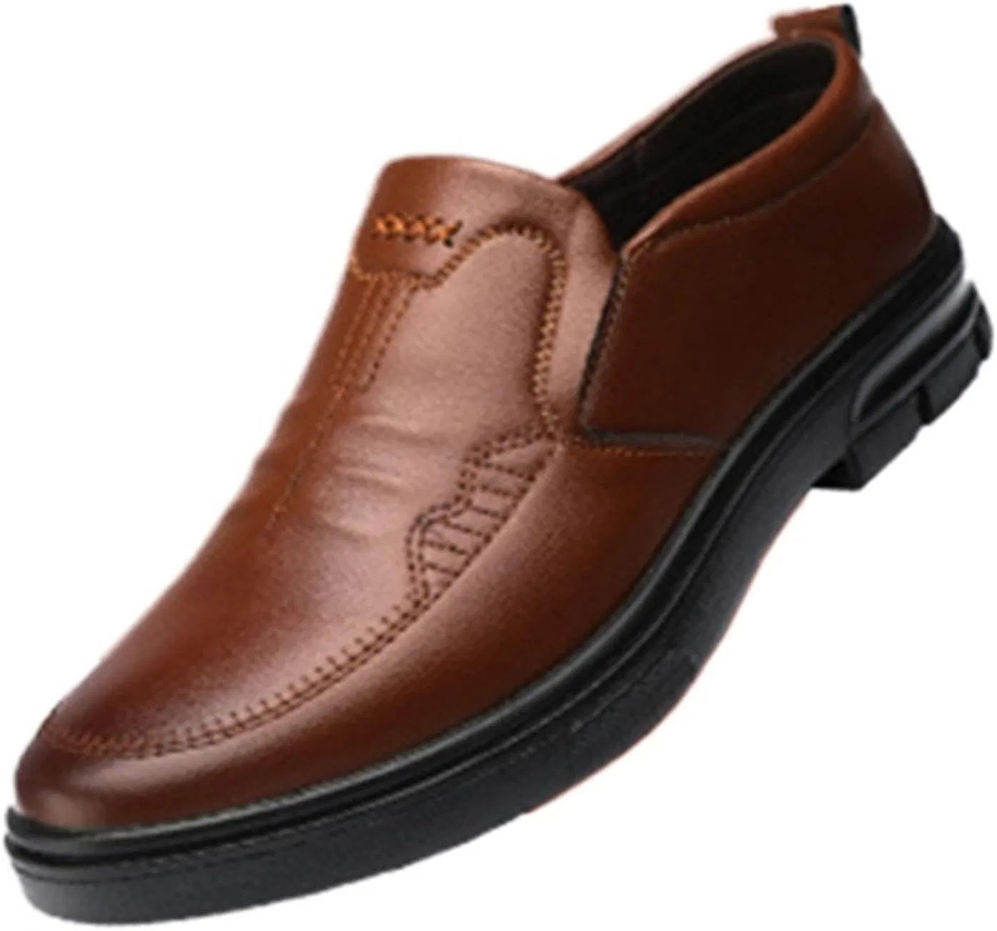 Туфли кожаные Loafers Casual Slip-On Driving Shoes, коричневый EXAMEEEU