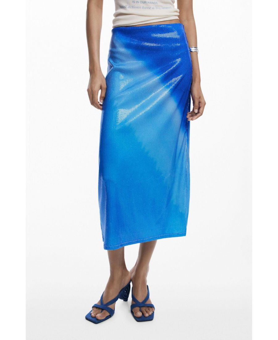 

Женская миди-юбка с принтом тай-дай Desigual, Dark blue