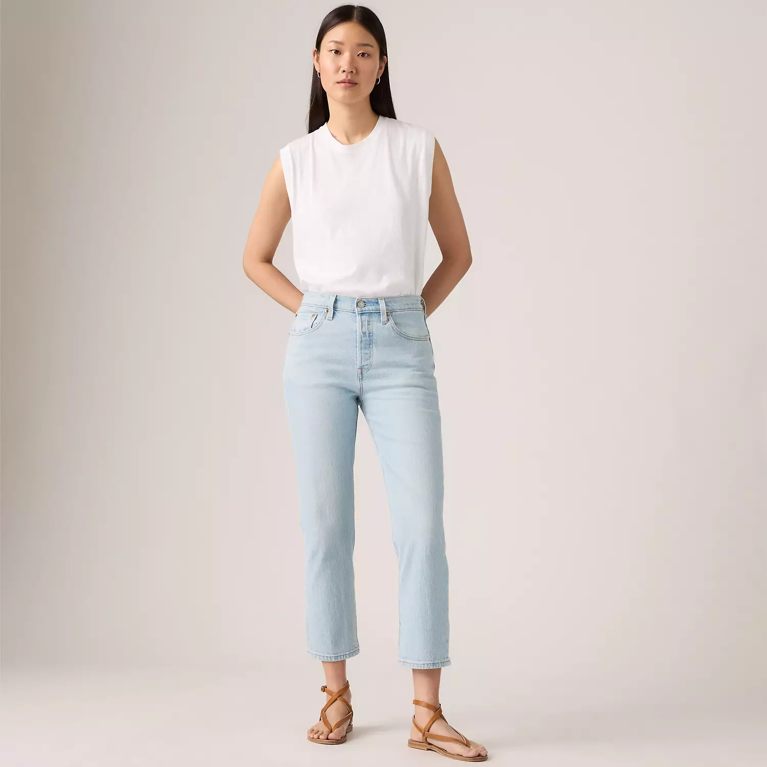 

501 Оригинальные укороченные женские джинсы Levi's, цвет Wow Me Over - Light Wash