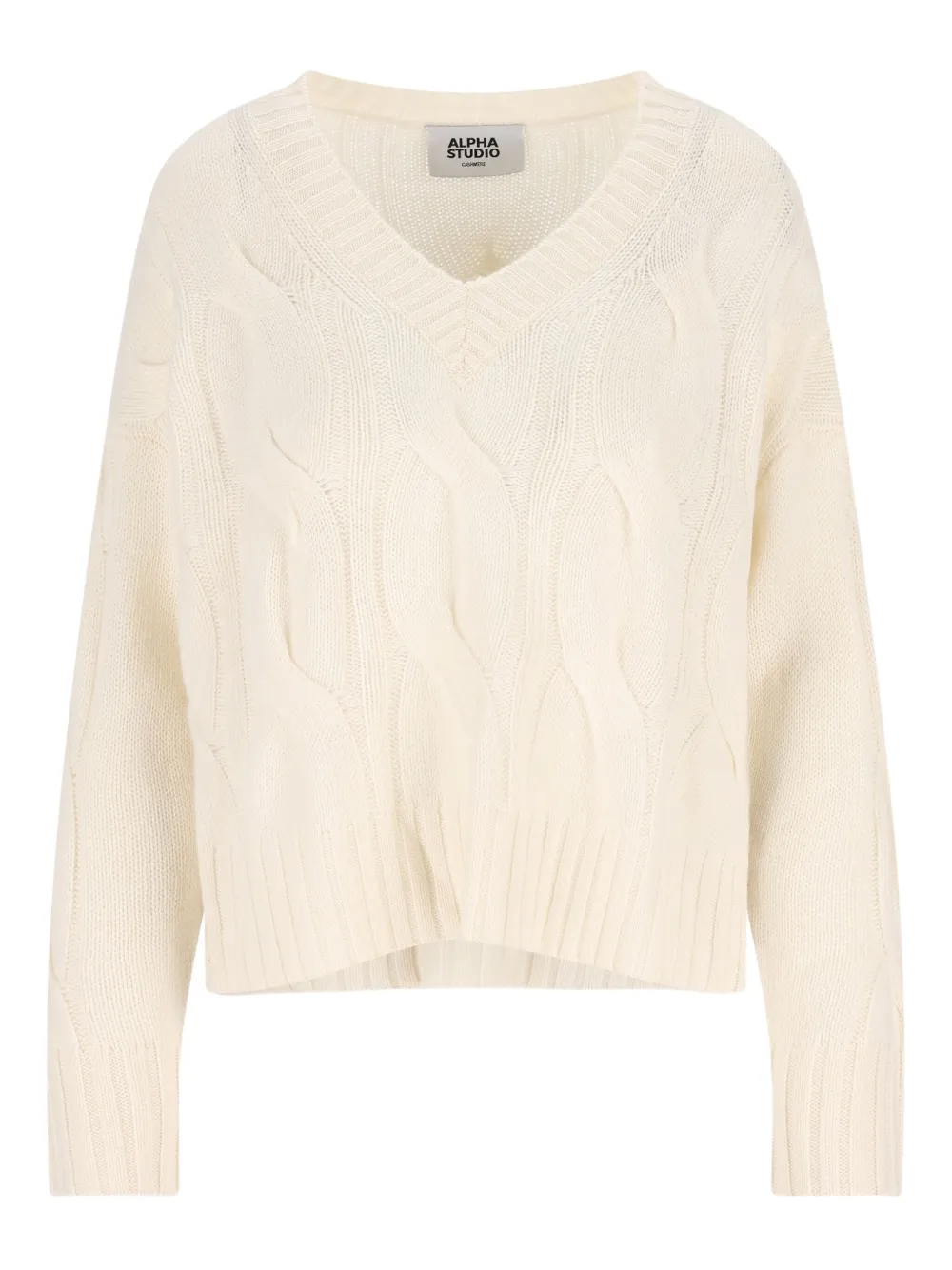 

Вязаный свитер с V-образным вырезом ALPHA STUDIO, белый