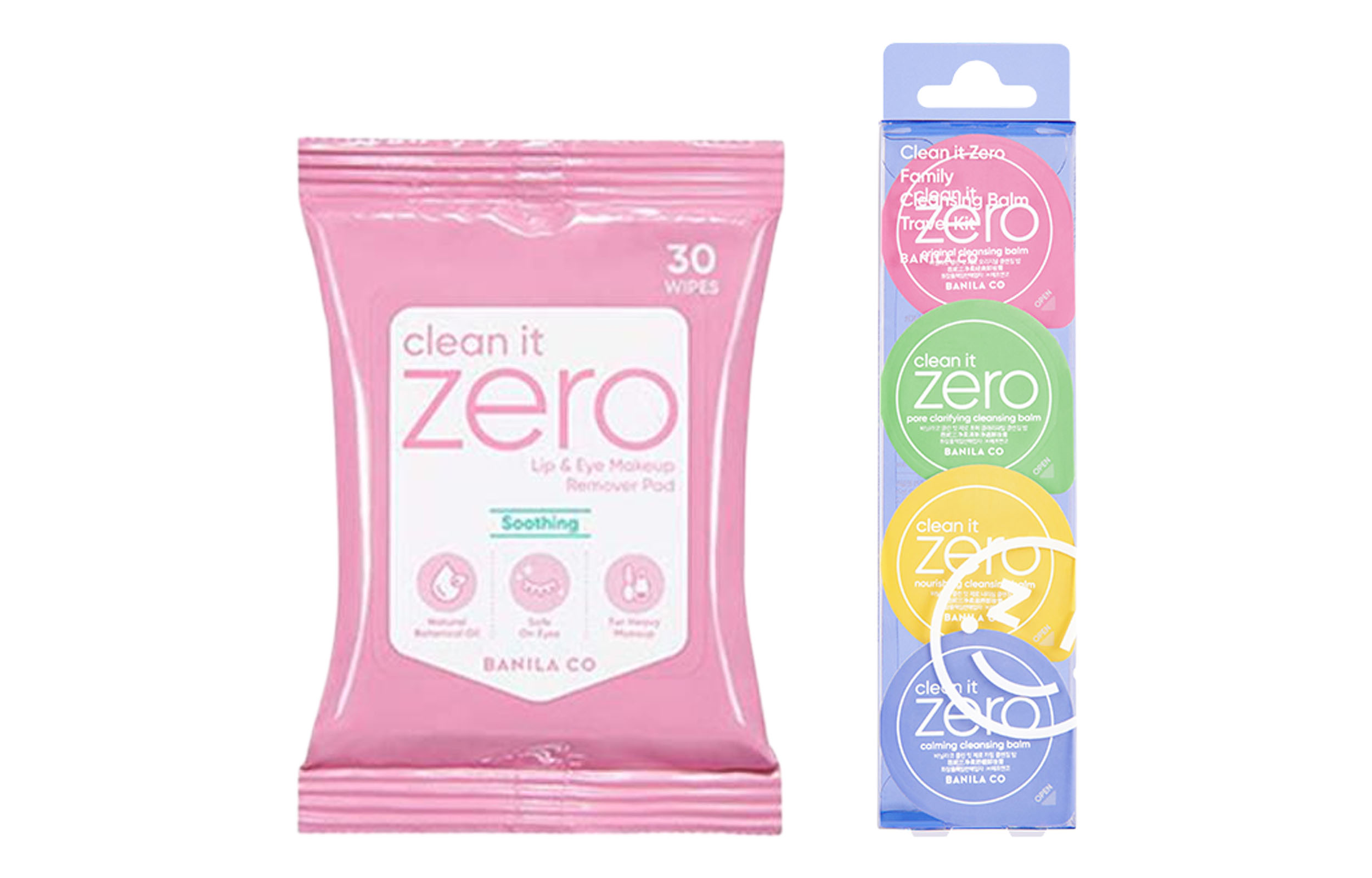 

BANILAN Star Family Makeup Removers Cleaning 30 шт+3 мл*4 Banila Co., two-piece set: 30 pcs cleansing towels+3ml*4 makeup removal capsules all collection