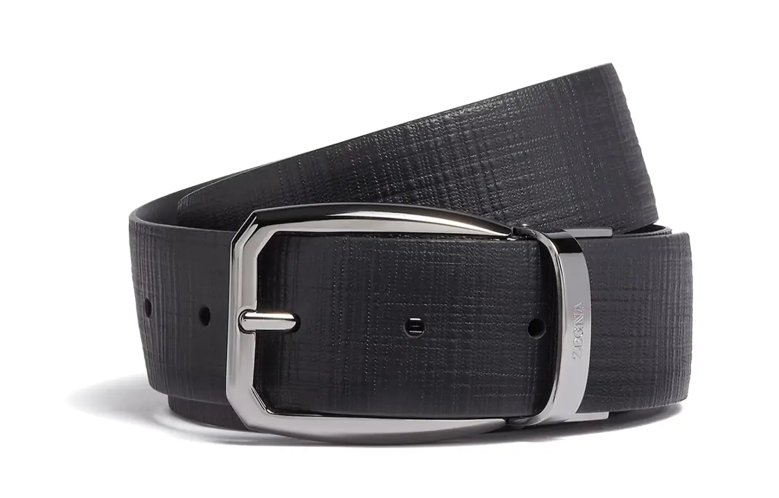 

Ermenegildo Zegna Кожаный мужской ремень черный, Black