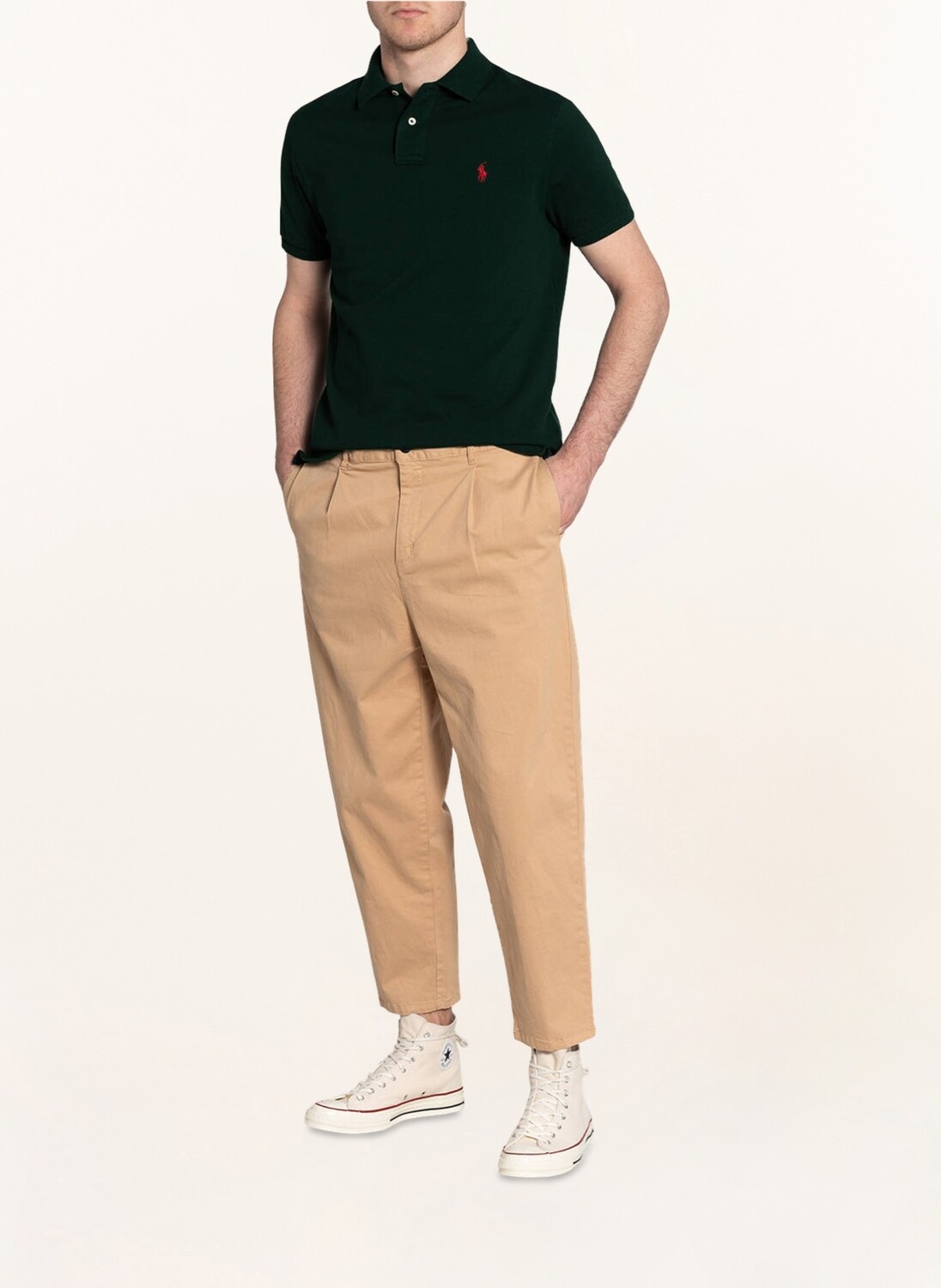 Рубашка-Поло из пике на заказ узкого кроя Polo Ralph Lauren, зеленый — фото 2