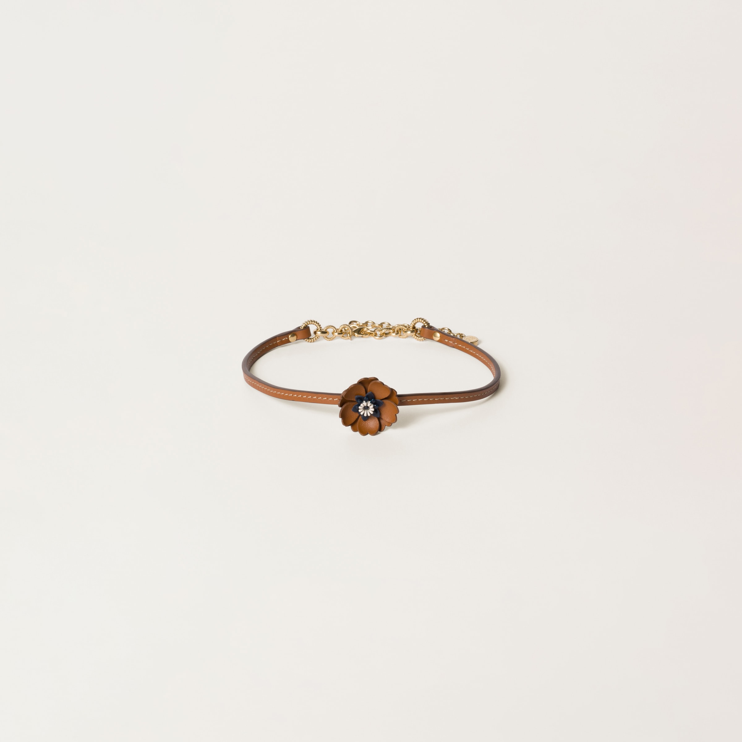 

Кожаный чокер MIU MIU, коньячный