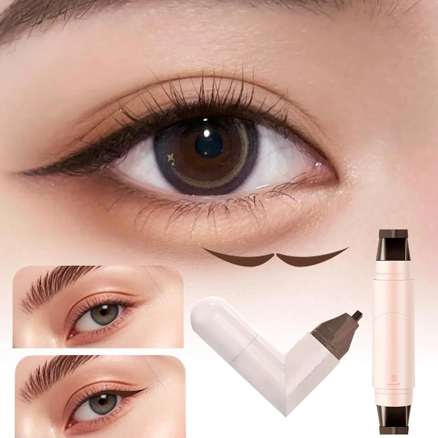 Подводка для глаз Double Tip Makeup Tool Eye End Stamp, коричневая — фото 2