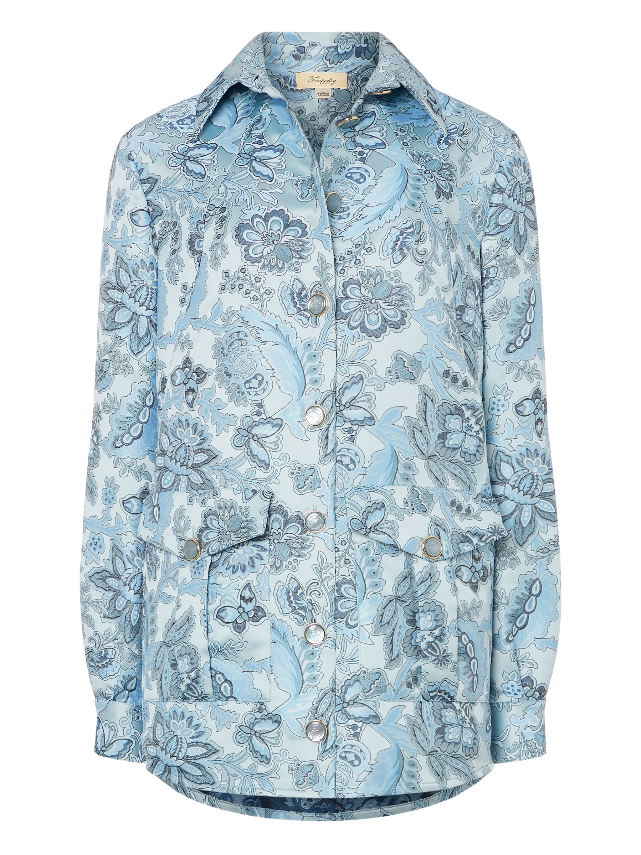 

Куртка-рубашка Francis с цветочным узором Temperley London, синий