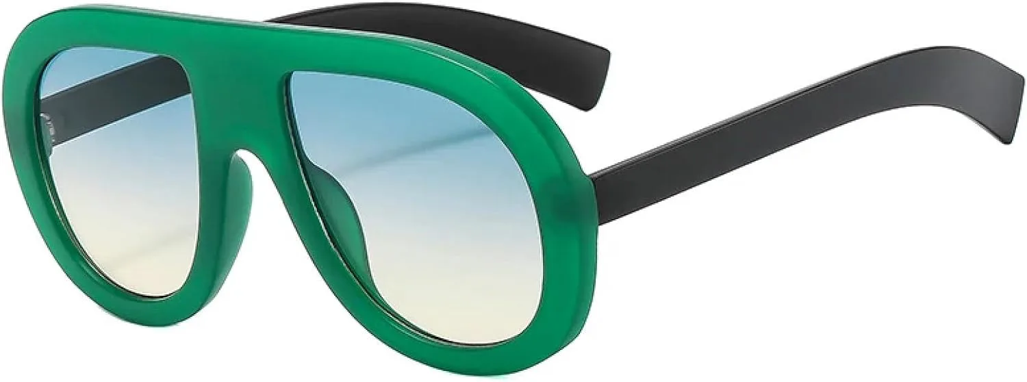 

Мужские модные солнцезащитные очки в стиле панк, двухцветные; женские градиентные солнцезащитные очки с защитой от УФ-излучения UV400 TVTBBVV, Green Green Yellow