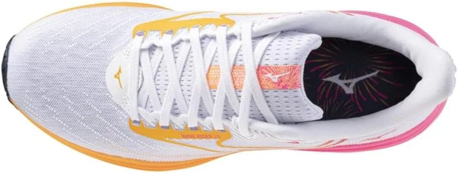 Кроссовки Mizuno Wave Rider 29, унисекс для взрослых, White Tang Orange Pink Tetra — фото 3