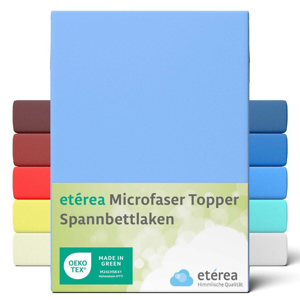 

ETÉREA Простыня из микрофибры 90x200 см - 100x200 - Дышащая - Простыня Простыня 90x200 см - 100x200 - Наматрасник - Простыня на подкладке Топпер из микрофибры - Зеленый - Голубой Etérea Himmlische Qualität