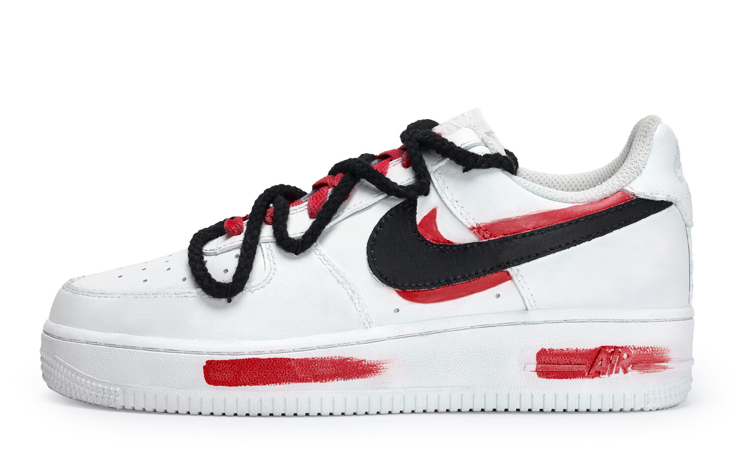 

Кроссовки для скейтбординга Air Force 1 женские с низким верхом, черный/красный Nike