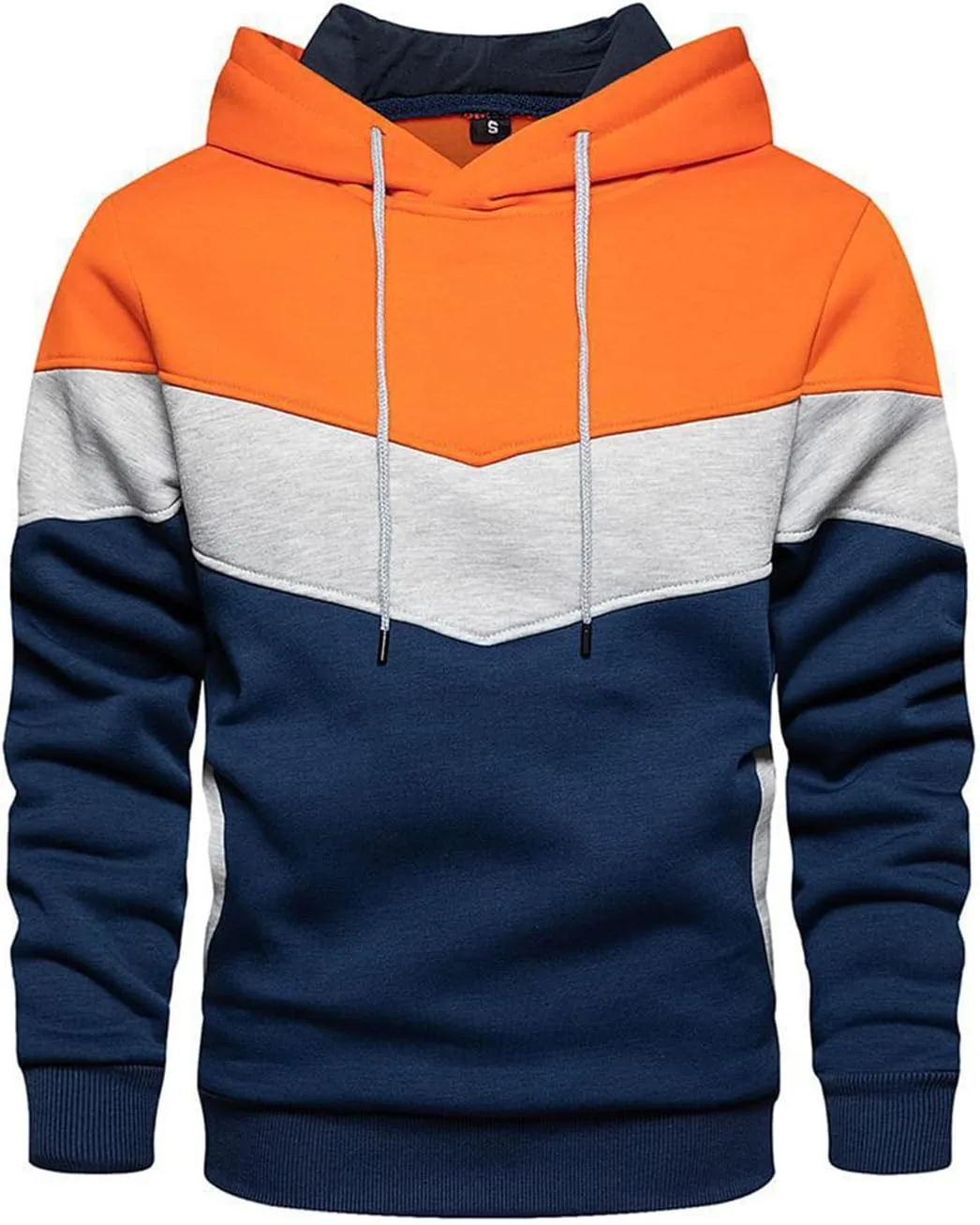 

Lu's Chic мужской худи с капюшоном Slim Fit, мягкий, с длинным рукавом, цветной блок