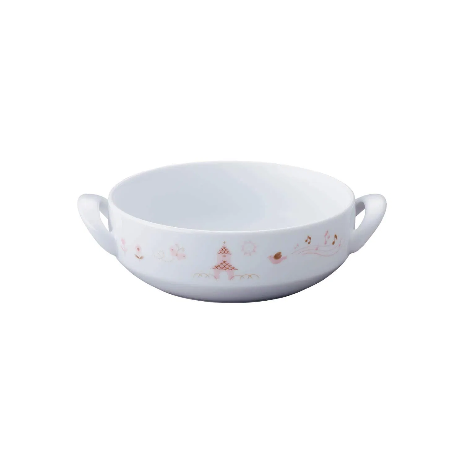 Детская миска с ручкой «Light Step» 16 см, розовая, от Noritake