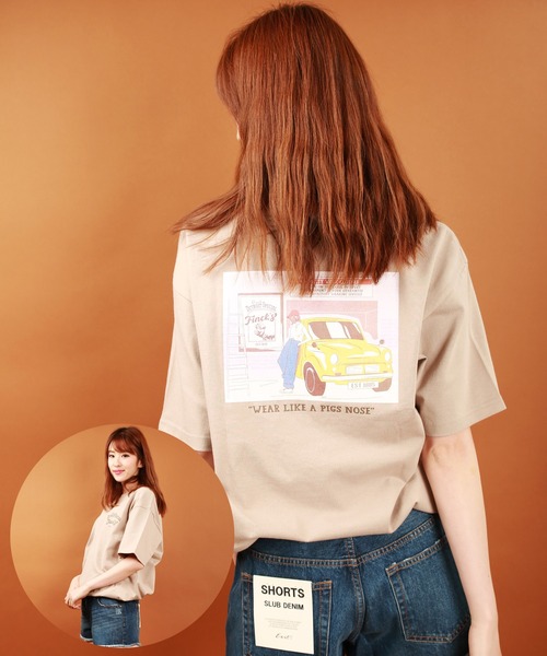 

WESTSEA Футболка с коротким рукавом, хлопок, свободный крой, с иллюстрацией, FINCK'S, бежевый