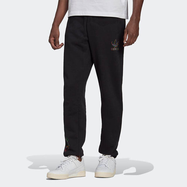 Спортивные штаны Men's adidas originals x Disney Crossover Solid Color Logo Casual Bundle Feet Sports Pants/Trousers/Joggers Black, черный — фото 2