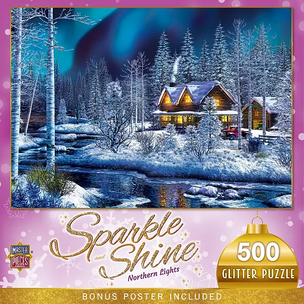 

Шедевры сверкают и блестят — пазл «Северное сияние» из 500 блестящих деталей Masterpieces Puzzles, multicolor