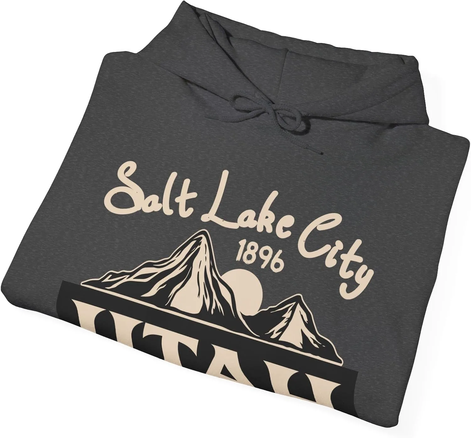 Толстовка с капюшоном Utah Salt Lake City College, университетская футболка, подарок из штата Юта, толстовка с капюшоном с изображением национального парка, хлопковая толстовка унисекс GENERIC, Dark Heather — фото 2