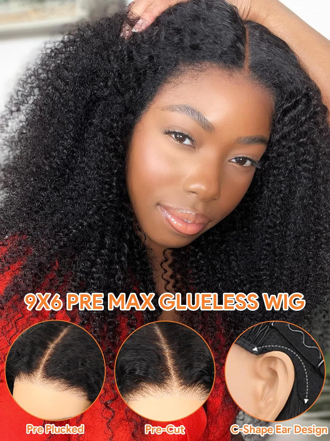 Женский парик Oxeyegirl из натуральных волос Kinky Curly Afro 20 дюймов, 180% плотность Oxeyegirl — фото 2