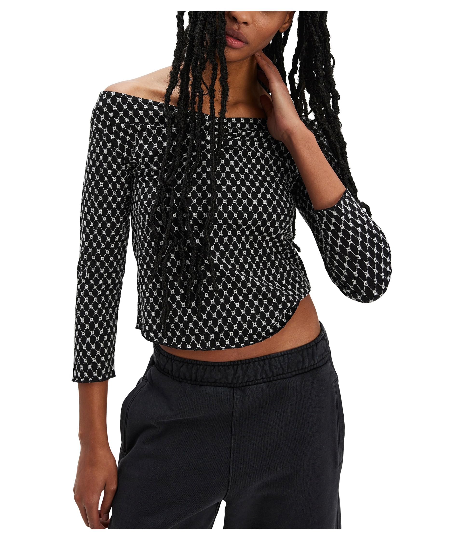 

Топ Free People Gia Eyelet Top, Black Combo