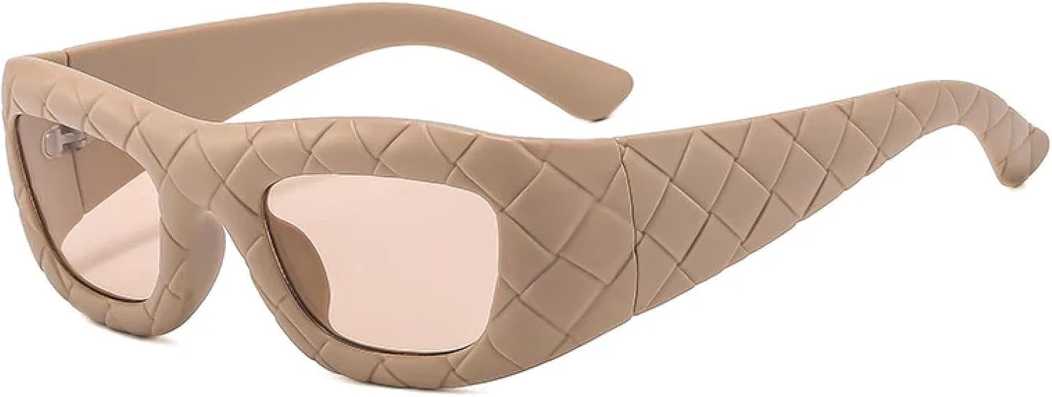 

Винтажные панк-солнцезащитные очки в крупной оправе, прямоугольные, для мужчин, женщин и пенсионеров, класса люкс, для активного отдыха и путешествий, унисекс, защита от УФ-излучения UV400 TKKTLLT, Coffee Champagne