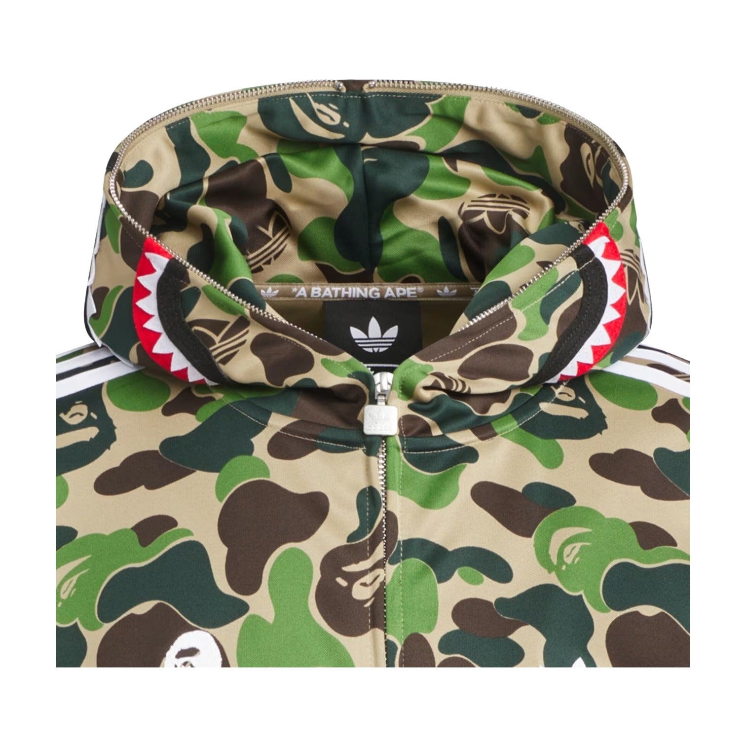 Куртка-худи Adidas x Bape Shark Track, азиатский размер, цвет 'Crew Green' — фото 2