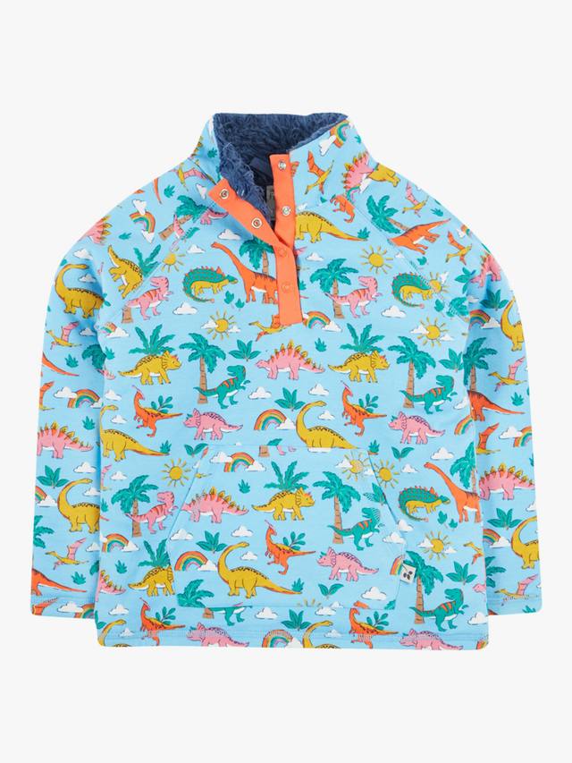 

Детский джемпер из хлопкового флиса с динозавром Frugi, Multi