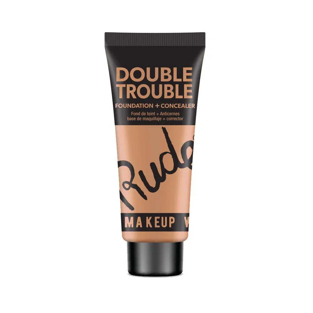 Тональный крем и консилер RUDE Double Trouble Foundation + Concealer - Vanilla 07, коричневый — фото 4
