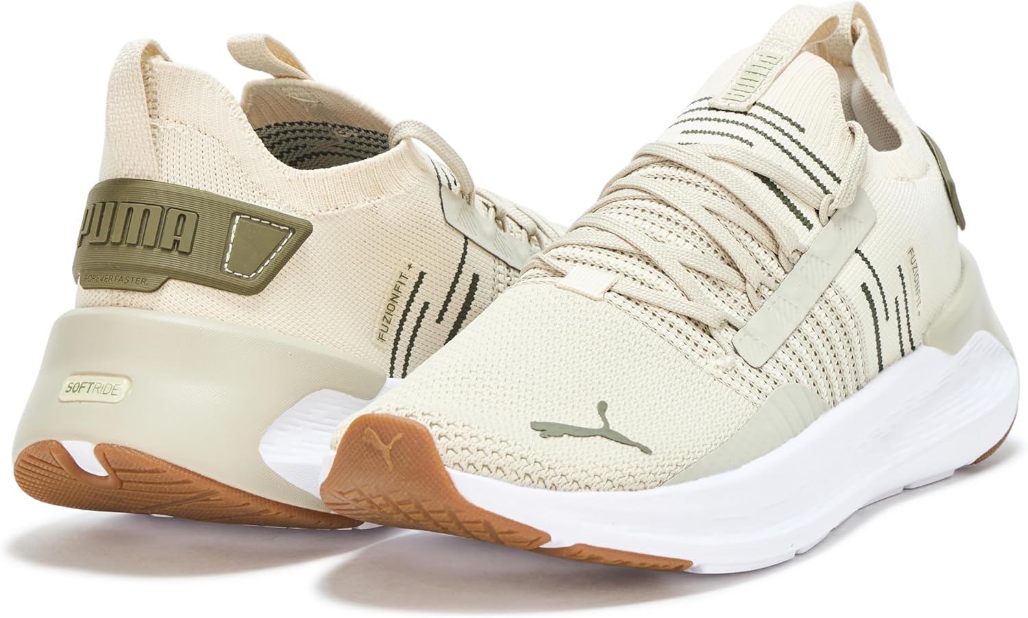 Мужские беговые кроссовки Puma Softride Symmetry Fuzion, Desert Dust-alpine Snow-puma Olive — фото 3