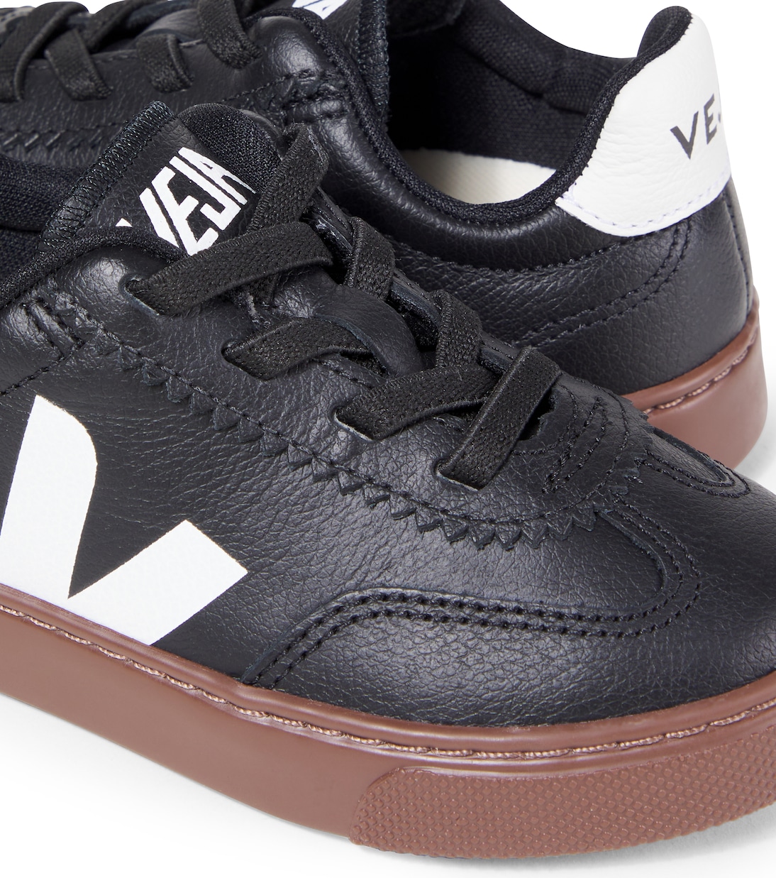 Кроссовки Volley из кожи Veja Kids, Black_White_Pearl — фото 4