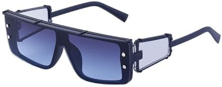 

Прямоугольные солнцезащитные очки в стиле стимпанк для женщин, модные маленькие солнцезащитные очки для мужчин, цельные солнцезащитные очки в стиле панк, C4 синий MTZJH, One Color