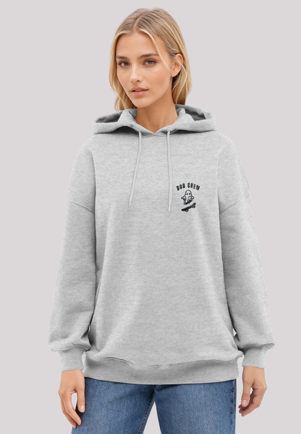 

Толстовка HALLOWEEN BOO GHOST BESTICKT - Hoodie F4NT4STIC, серый
