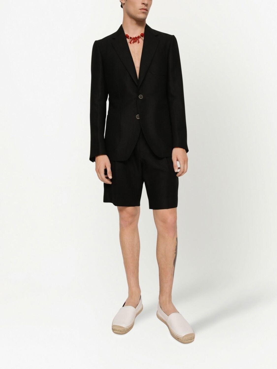 

Dolce & Gabbana льняные шорты строгого кроя, черный