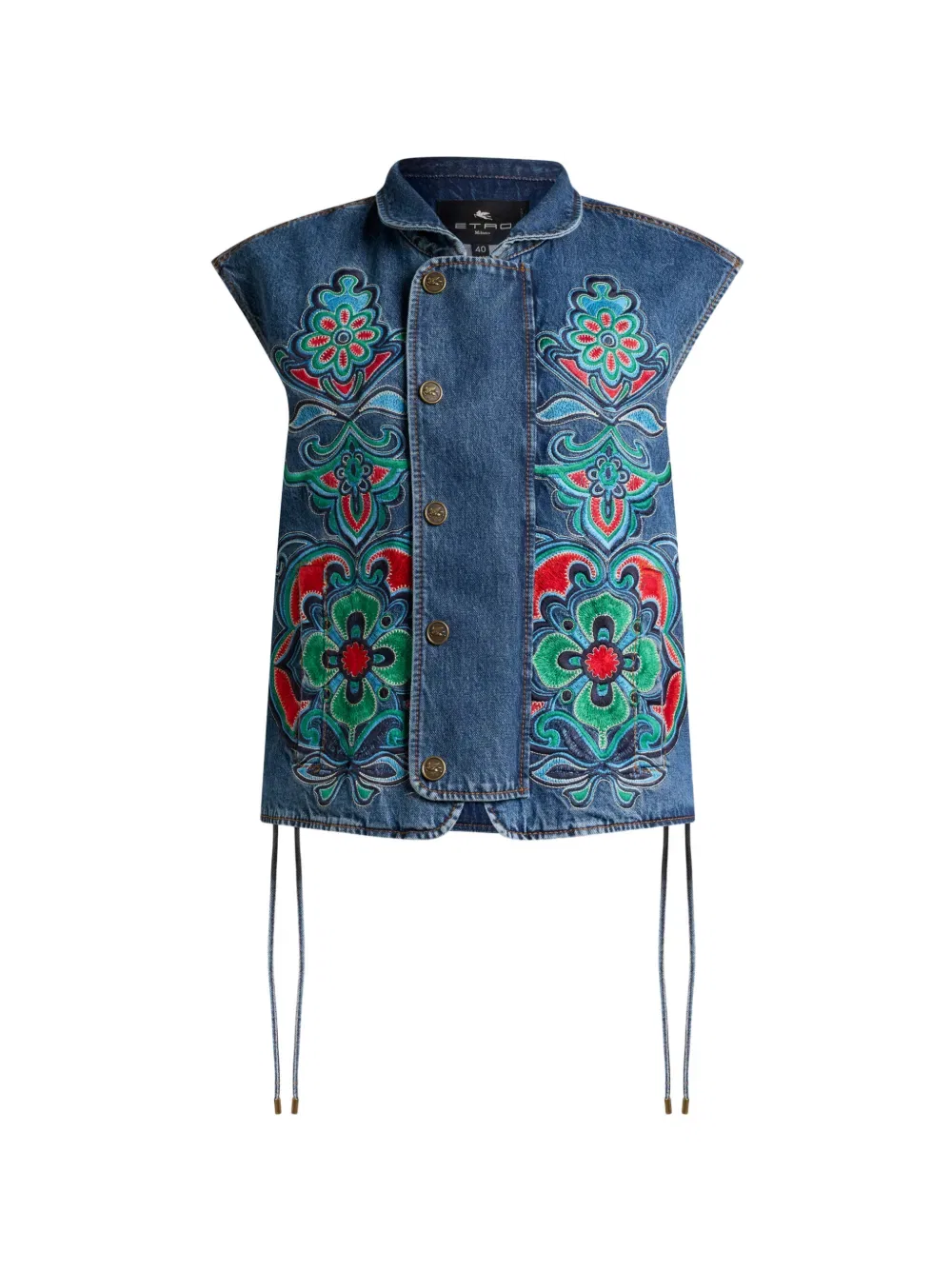 Жилет с цветочным мотивом Etro, синий