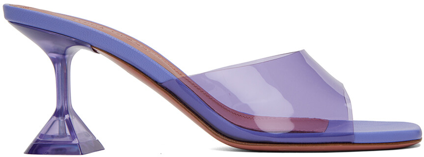 

Фиолетовые босоножки на каблуке Amina Muaddi Lupita Glass 70