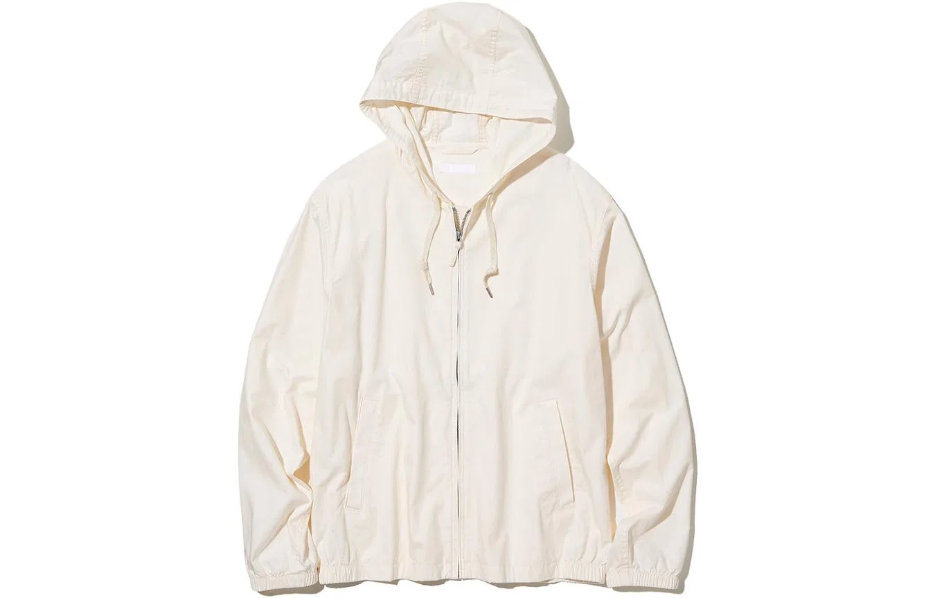 Куртка унисекс капюшон UNIQLO слоновая кость