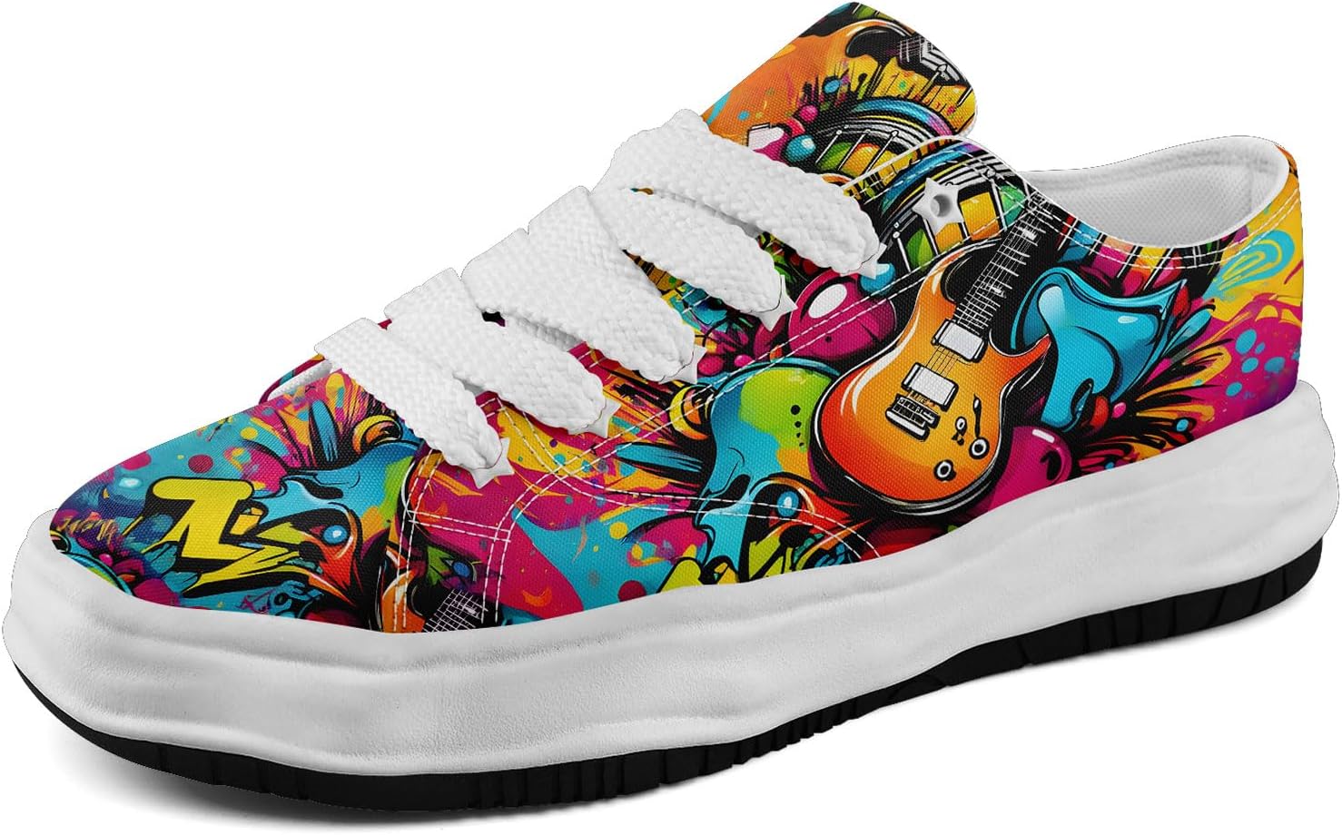 

Мужские кроссовки coolcustomize из холщовой ткани с граффити, цветные повседневные низкие кеды на шнуровке для женщин с абстрактным уличным арт-дизайном, оранжевый