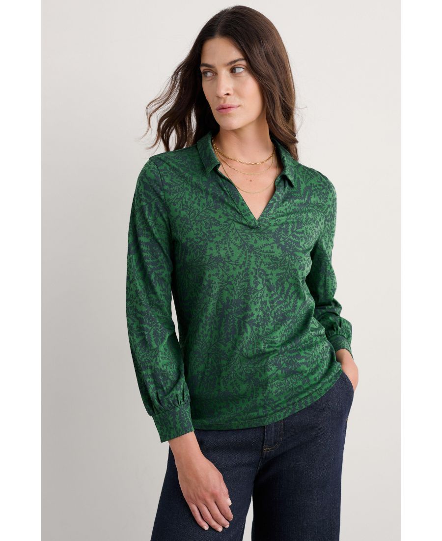 

Женская рубашка с длинными рукавами "Туманное небо" Seasalt Cornwall, Pressed fern evergreen